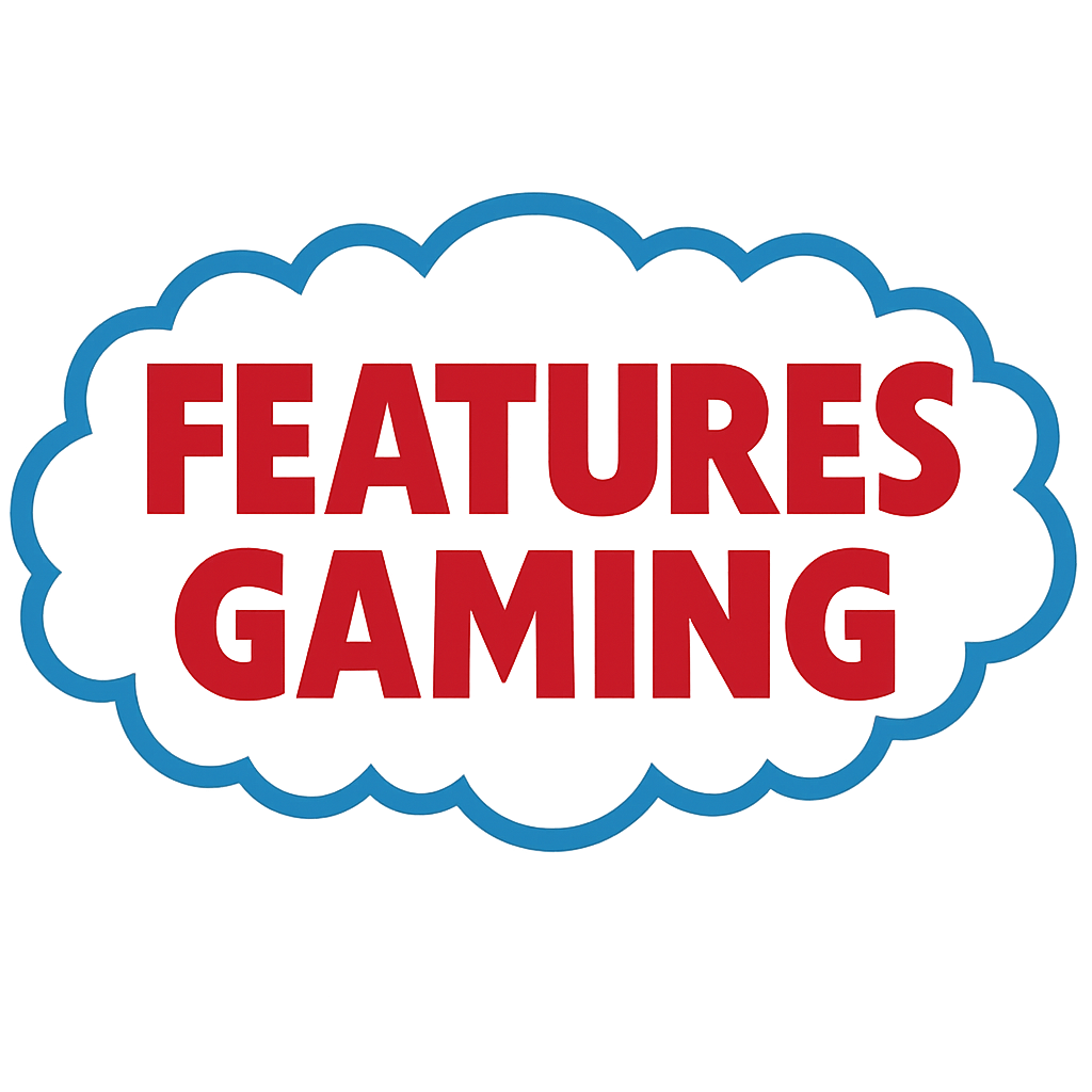 The words Features Gaming as a Logo in a stylised font